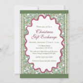 水彩ブルガンディアマリリスクリスマスパーティー 招待状 (正面)