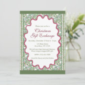 水彩ブルガンディアマリリスクリスマスパーティー 招待状 (スタンド正面)