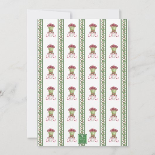 水彩ブルガンディアマリリスクリスマスパーティー 招待状 (裏面)