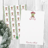 水彩ブルガンディアマリリスパーソナライズされた サンキューカード