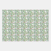 水彩ブルガンディアマリリス&トピアリークリスマス ラッピングペーパーシート (正面2)