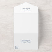 水彩ブルガンディーブルーフローラ結婚ズ オールインワン招待状 (外側)