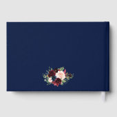 水彩ブルガンディーブルーフローラ結婚ズ ゲストブック (裏面)