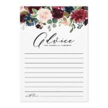 水彩ブルゴーニュとネイビー結婚の花