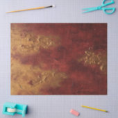 水彩ブルゴーニュとフェイク金ゴールドオーナメント 薄葉紙 (クラフト)