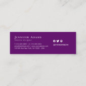 水彩ブルゴーニュとプラムフローラ絵画ズ スキニー名刺 (裏面)