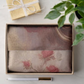 水彩ブルゴーニュと白フランスのバラ金ゴールド 薄葉紙 (ギフト)