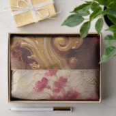 水彩ブルゴーニュと赤面フランスのバラ金ゴールド 薄葉紙 (ギフト)