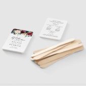 水彩ブルゴーニュと青結婚の花 ハンドファン (組立なし)