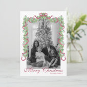 水彩ブルゴーニュのクリスマスガーランド写真 シーズンカード (スタンド正面)