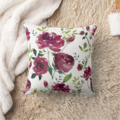 水彩ブルゴーニュの花 | 花柄 クッション (ブランケット)
