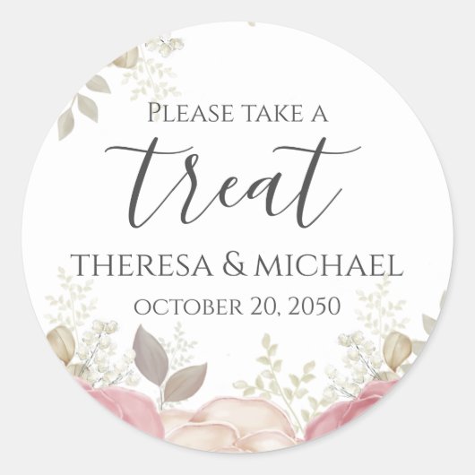 水彩ブルゴーニュフローラがお気に入り ラウンドシール (正面)