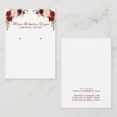 水彩ブルゴーニュフローライヤリングディスプレイカード 名刺 (正面/裏面)