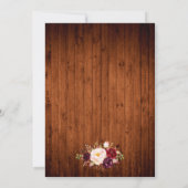 水彩ブルゴーニュフローラウッド金ゴールドジオフレーム セーブザデート (裏面)