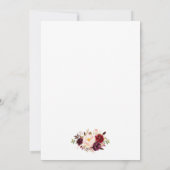 水彩ブルゴーニュフローラグリッター第1聖餐式 招待状 (裏面)