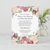 水彩ブルゴーニュフローラバラリーフ秋冬 招待状 (スタンド正面)