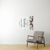 水彩ブルゴーニュフローラ結婚ズ タペストリー (インサイチュ(横))