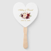 水彩ブルゴーニュフローラ結婚金ゴールドのH ハンドファン (正面)