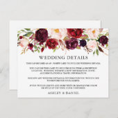 水彩ブルゴーニュフローラ詳細挿入カード ポストカード (正面/裏面)