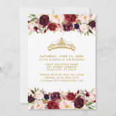 水彩ブルゴーニュフローラ金ゴールドキンセアニェラ写真 招待状 (裏面)