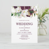 水彩ブルゴーニュフローラQRコード結婚ズ 招待状 (スタンド正面)