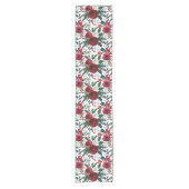 水彩ブルゴーニュ冬の花クリスマス ショートテーブルランナー (正面)