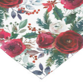 水彩ブルゴーニュ冬の花クリスマス ショートテーブルランナー (コーナー)