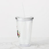 水彩ブルゴーニュ海軍の花ベビーシャワー アクリルタンブラー (左)