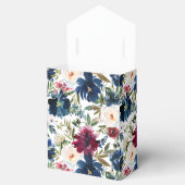 水彩ブルゴーニュ海軍の花ベビーシャワー フェイバーボックス (オープン)