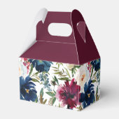 水彩ブルゴーニュ海軍の花ベビーシャワー フェイバーボックス (裏面サイド)