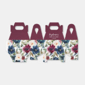 水彩ブルゴーニュ海軍の花ベビーシャワー フェイバーボックス (折り畳みなし)