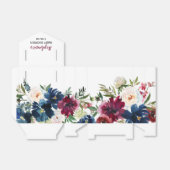 水彩ブルゴーニュ海軍の花ベビーシャワー フェイバーボックス (折り畳みなし)