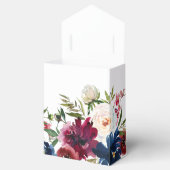 水彩ブルゴーニュ海軍の花ベビーシャワー フェイバーボックス (オープン)