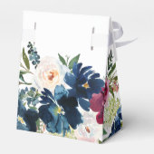 水彩ブルゴーニュ海軍の花ベビーシャワー フェイバーボックス (裏面サイド)