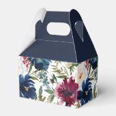 水彩ブルゴーニュ海軍の花ベビーシャワー フェイバーボックス (裏面サイド)