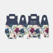 水彩ブルゴーニュ海軍の花ベビーシャワー フェイバーボックス (折り畳みなし)