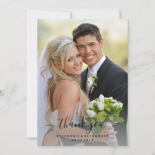 水彩ブルゴーニュ海軍の花結婚の感謝 サンキューカード (正面)