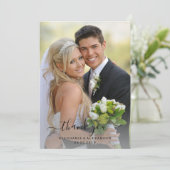 水彩ブルゴーニュ海軍の花結婚の感謝 サンキューカード (スタンド正面)