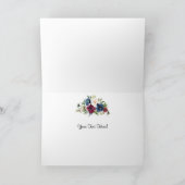 水彩ブルゴーニュ海軍フラワー祝賀 カード (内部)