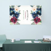 水彩ブルゴーニュ海軍花誕生日 横断幕 (トレードショー)