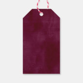 水彩ブルゴーニュ結婚ピンク ギフトタグ (裏面)