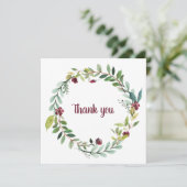 水彩ブルゴーニュ緑リース「ありがとう」 シーズンカード (スタンド正面)