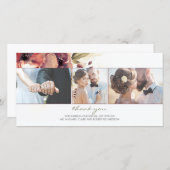 水彩ブルゴーニュ花写真結婚お願い サンキューカード (正面/裏面)