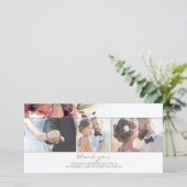 水彩ブルゴーニュ花写真結婚お願い サンキューカード (スタンド正面)