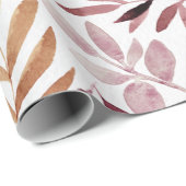 水彩ブルゴーニュ葉ーラッピング紙 ラッピングペーパー (ロールコーナー)