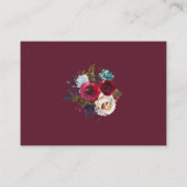 水彩ブルゴーニュ赤フローラ結婚披露宴 エンクロージャーカード (裏面)