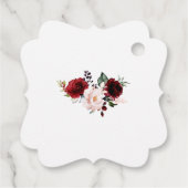 水彩ブルゴーニュ赤面ほこりっぽい青い花 フェイバータグ (裏面)