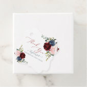 水彩ブルゴーニュ赤面ほこりっぽい青い花 フェイバータグ (インサイチュ)