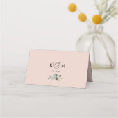 水彩ブルゴーニュ赤面フローラ結婚ズフォールディング プレイスカード (裏面)