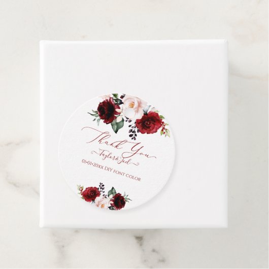 水彩ブルゴーニュ赤面花ありがとう フェイバータグ (インサイチュ)